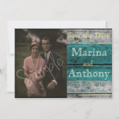 Turquoise Rustic Splash Save the Date No. 1 (Voorkant)