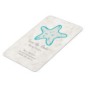 Turquoise Rustic Starfish Save the Date Magneet (Linkerzijde)