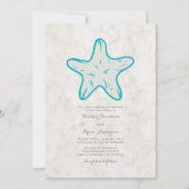 Turquoise Rustic Starfish Wedding Invitation (Devant)