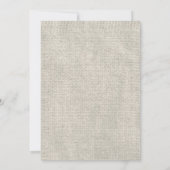 Turquoise Rustique Burlap Invitations de mariage (Dos)