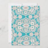 Turquoise Rustique dentelle Jaune Invitations Mari (Dos)