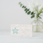 Turquoise Rustique Starfish Mariage Cartes de Plac (Debout devant)