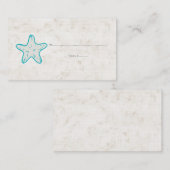 Turquoise Rustique Starfish Mariage Cartes de Plac (Devant / Derrière)
