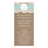 Turquoise Sand Dollar Beach Wedding Programma (Voorkant)