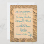 Turquoise Sandy Beach Wedding Invitation (Devant)