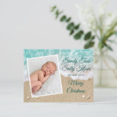Turquoise Sandy Toes Salty Kisses Merry Kerstmis Briefkaart (Staand voorkant)