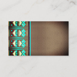 Turquoise Santa Fe stijl visitekaartjes