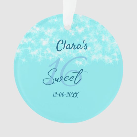Turquoise sarcelle agate doux 16 anniversaire ajou (devant)