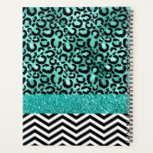 Turquoise sarcelle Faux Paillettes Imprimé Léopard (Dos)