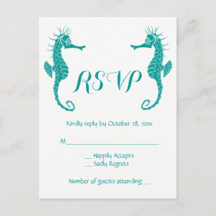 Turquoise sarcelle réponse par carte Sea Horse Pla