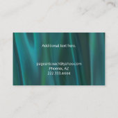 Turquoise Satin Beauty Pageant Coach Carte de visi (Dos)