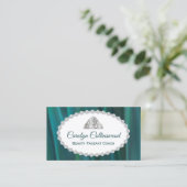 Turquoise Satin Beauty Pageant Coach Carte de visi (Debout devant)