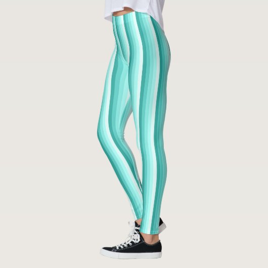 Turquoise-schaduwstrepen Leggings (Links)