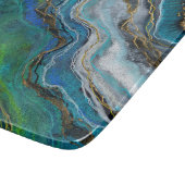 Turquoise schatgeode snijplank (Hoek)