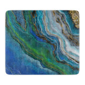 Turquoise schatgeode snijplank (Voorkant)