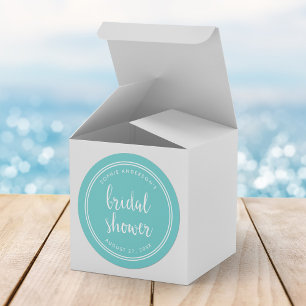 Turquoise Schrift en Witte Strepen Bruidsmeisjesfe Ronde Sticker