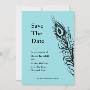 Turquoise Schud je Staartveren Save the Date