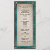 Turquoise Schuur Hout Sterren Westerne Trouwprogra Programma (Achterkant)