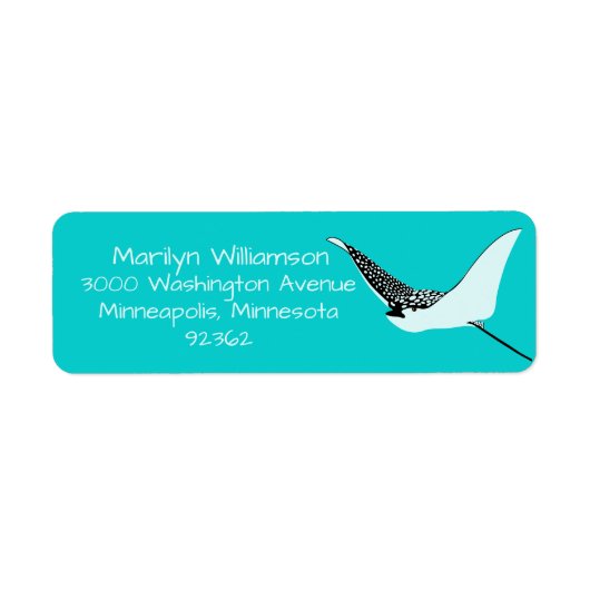 Turquoise Sea Ray Tropical Address Label (Voorkant)
