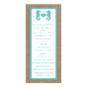 Turquoise Seahorse Burlap Beach Wedding Programme (Devant)