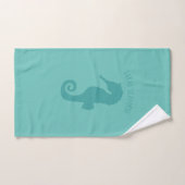 Turquoise Seahorse Personalized Hand Towel (Serviette à main)