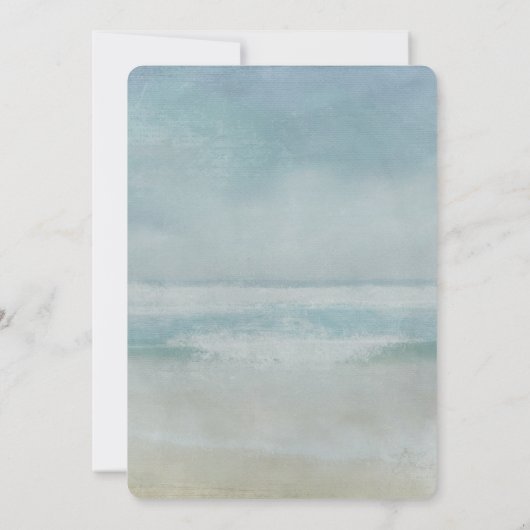 turquoise seashore met zeepbel en zeepbel kaart (Achterkant)