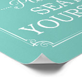 Turquoise Seat Yourself Bathroom Art Poster (Hoek)