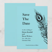Turquoise Secouez vos plumes Save the Date (Devant / Derrière)