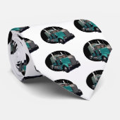 Turquoise Semi Truck Stropdas (Opgerold)