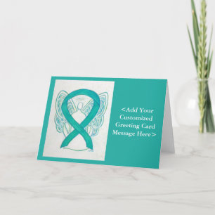 Turquoise sensibilisation Ruban Angel Art Cartes C
