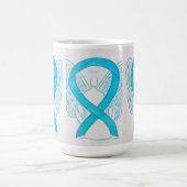 Turquoise Sensibilisation Ruban Angel Art Mug (Centre)