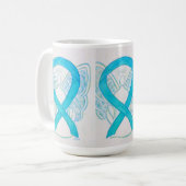 Turquoise Sensibilisation Ruban Angel Art Mug (Devant gauche)