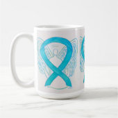 Turquoise Sensibilisation Ruban Angel Art Mug (Gauche)