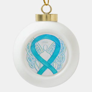 Turquoise Sensibilisation Ruban Angel Ornements