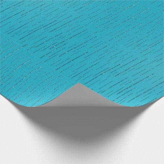 Turquoise Sequin-Look Kerstmis Cadeaupapier (Hoek)