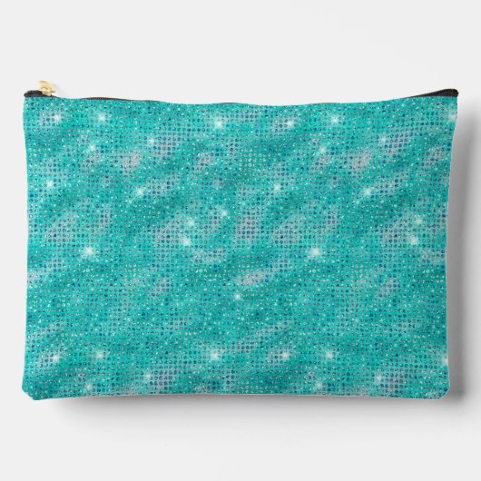 Turquoise Sequin Patroon Etui (Voorkant)