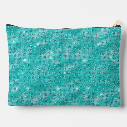 Turquoise Sequin Patroon Etui (Achterkant)