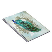 Turquoise Shabby Peacock Notitieboek (Rechterzijde)