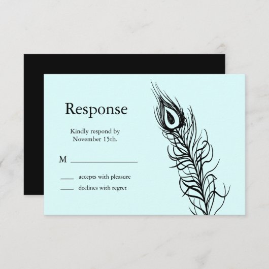 Turquoise Shake your Tail Feathers RSVP (Voorkant / Achterkant)