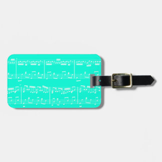 Turquoise Sheet Music Bagagelabel