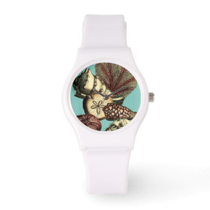 Turquoise Shell en Red Coral Collectie Horloge
