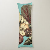 Turquoise Shell en Red Coral Collectie Lichaamskussen (Achterkant (Verticaal))
