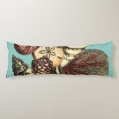 Turquoise Shell en Red Coral Collectie Lichaamskussen (Voorkant)