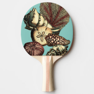 Turquoise Shell en Red Coral Collectie Tafeltennisbatje