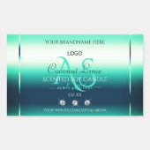 Turquoise Shimmery Produit Diamants Étiquettes Mon (Devant)