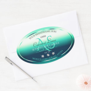 Turquoise Shimmery Produit Diamants Étiquettes Mon