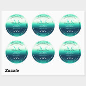 Turquoise Shimmery Produit Étiquettes Diamants et  (Feuille)