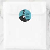 Turquoise Silhouette Bride Vrijgezellenfeest Stick Ronde Sticker (Tas)