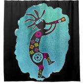 Turquoise Silhouette Turquoise Kokopelli rideau de (Devant)