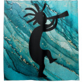 Turquoise Silhouette Turquoise Kokopelli rideau de (Devant)
